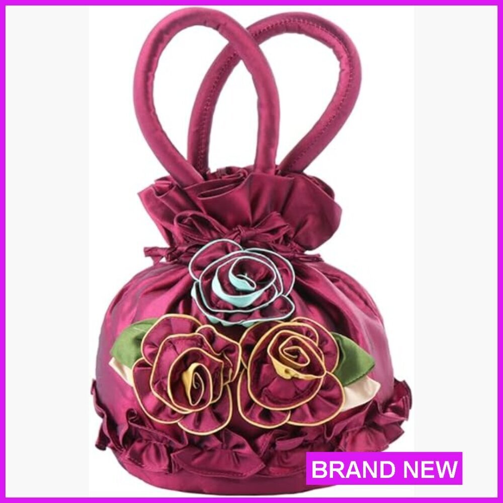 Lace Bucket Bag Elegant Evening Tote Chic Flower Design Lightweight Portable